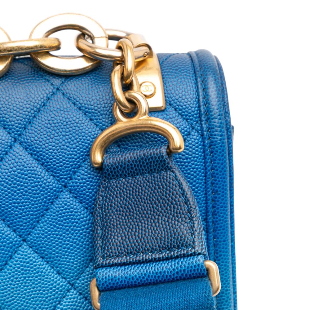 Chanel B Chanel Blue Caviar Leather Leather Medium Quilted Caviar Sunset On The Sea Flap Italy