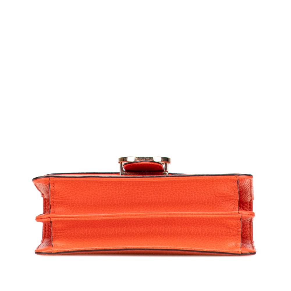 Gucci B Gucci Orange Calf Leather Small Dollar skin Interlocking G Crossbody Italy