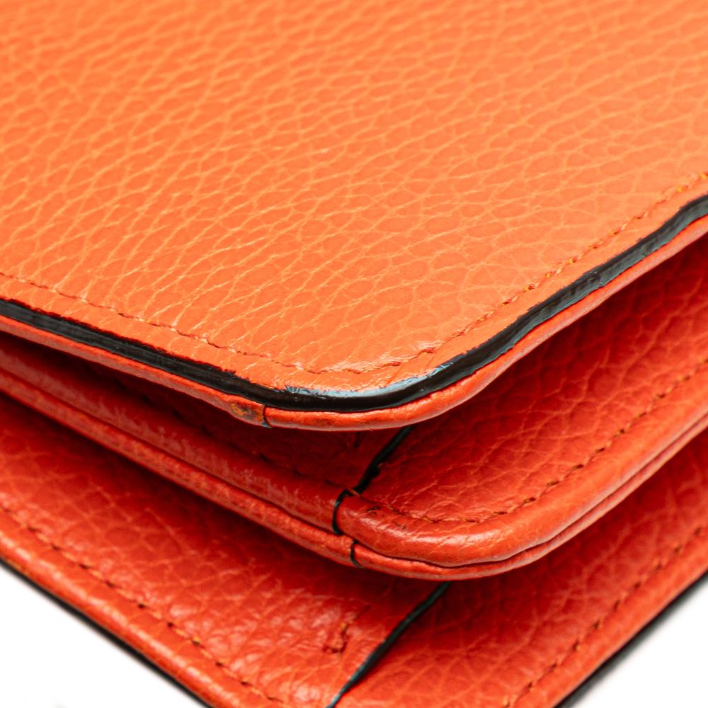 Gucci B Gucci Orange Calf Leather Small Dollar skin Interlocking G Crossbody Italy