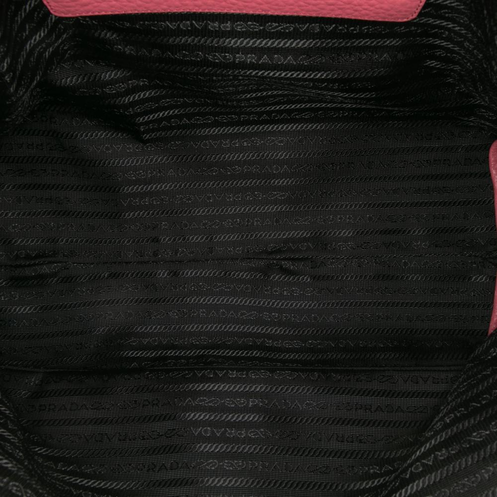 Prada B Prada Pink Blush Calf Leather Vitello Daino Open Convertible Tote Italy