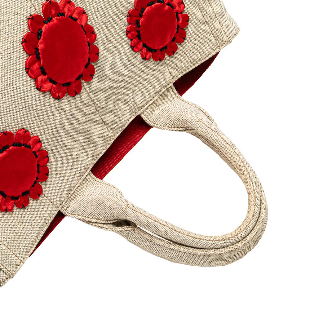 Prada B Prada Brown Light Beige Canvas Fabric Canapa Mistolino Tote Italy