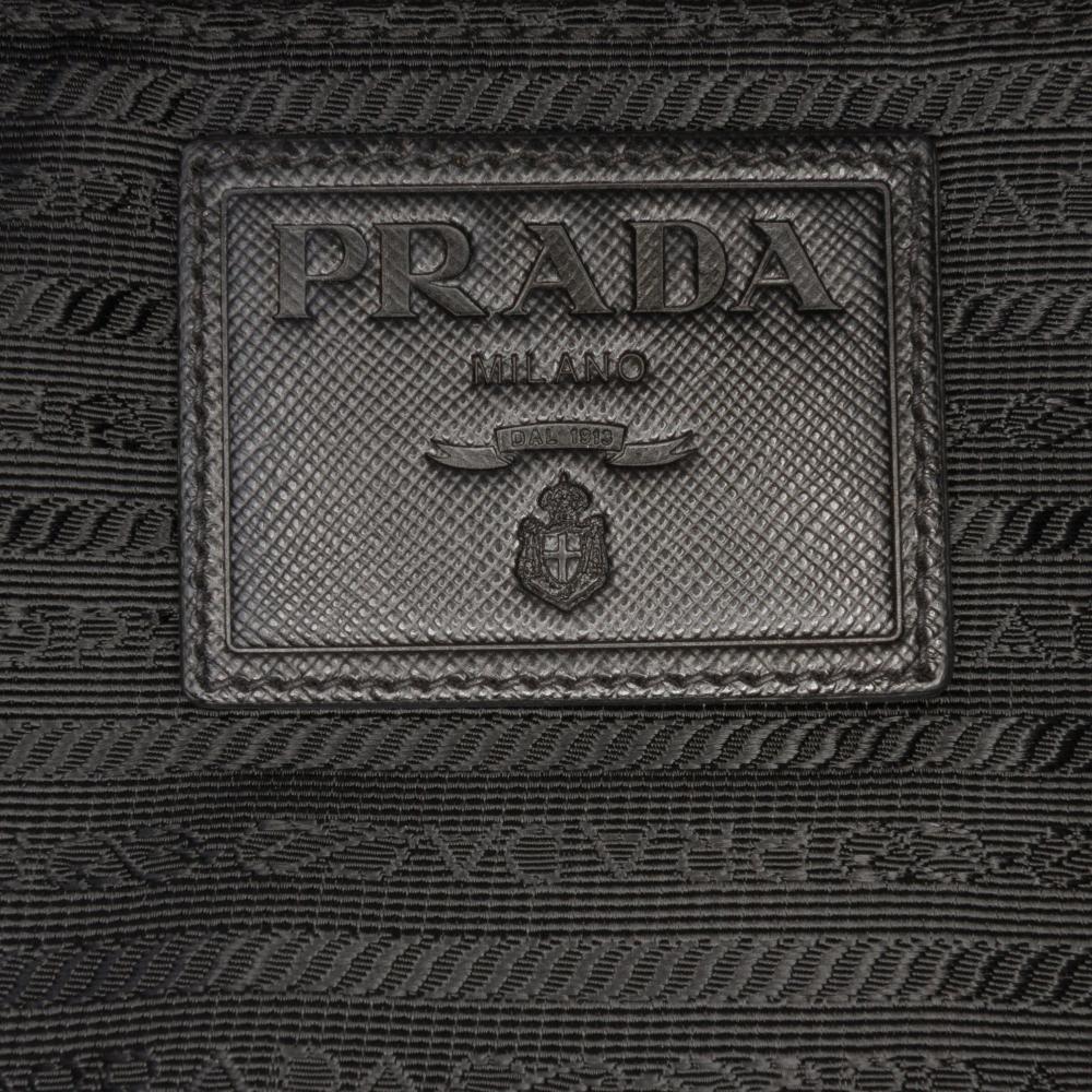 Prada B Prada Black Nylon Fabric Quilted Tessuto Messenger Bag Italy
