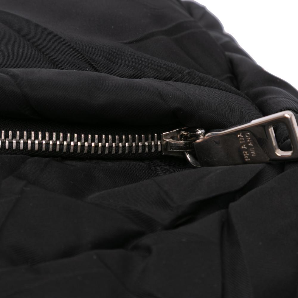Prada B Prada Black Nylon Fabric Quilted Tessuto Messenger Bag Italy