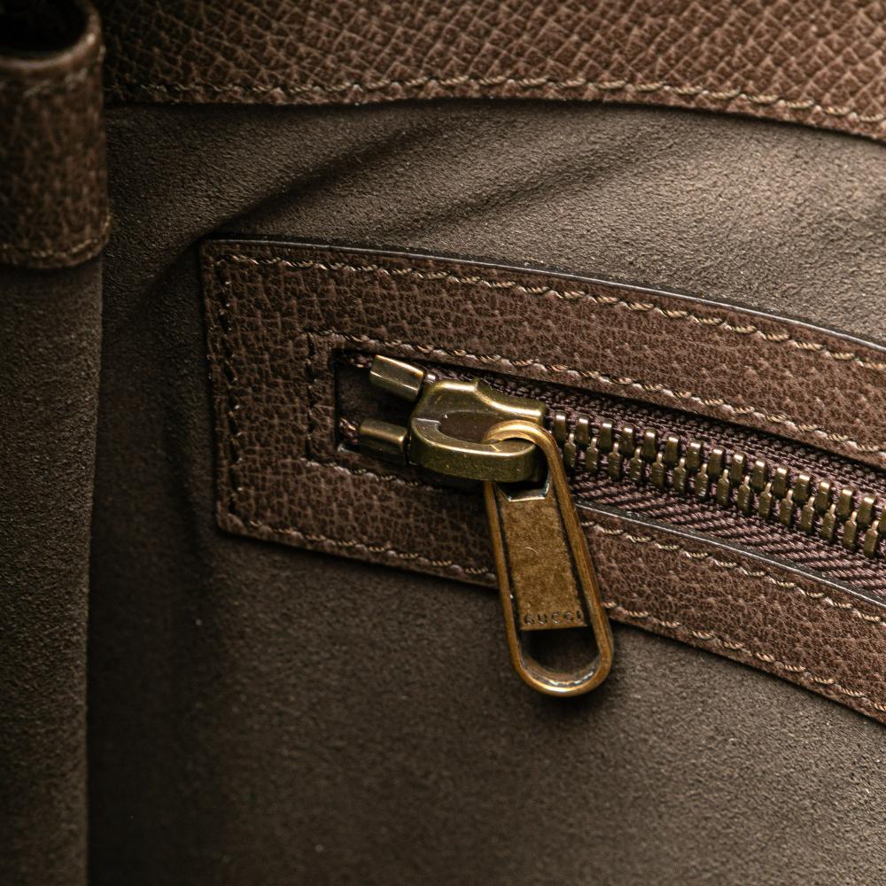 Gucci B Gucci Brown Beige Coated Canvas Fabric GG Supreme Web Butterfly Clutch Italy