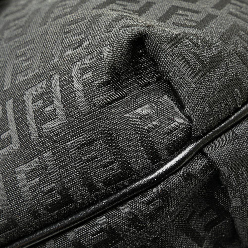 Fendi B Fendi Black Canvas Fabric Zucchino Crossbody Italy