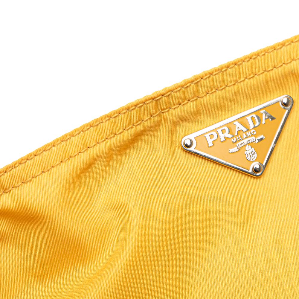 Prada B Prada Yellow Nylon Fabric Tessuto Zip Top Crossbody Italy