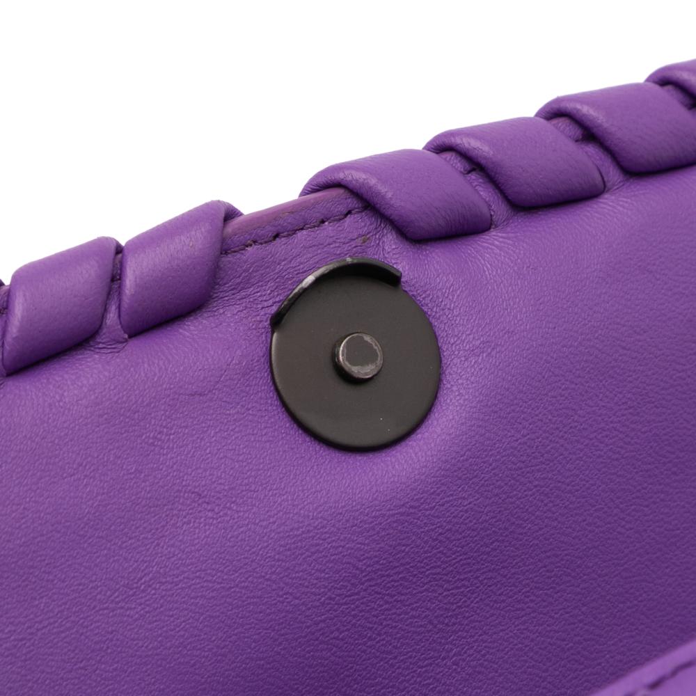 Bottega Veneta Purple Baby Nappa Intrecciato Olimpia Crossbody Italy