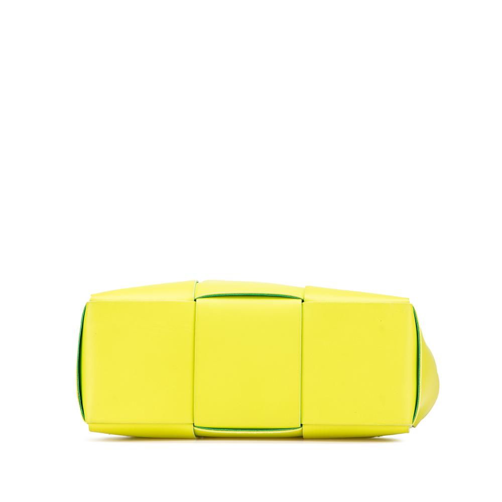Bottega Veneta Yellow Neon Yellow Nappa Leather Leather Small Nappa Maxi Intrecciato Arco Tote Italy