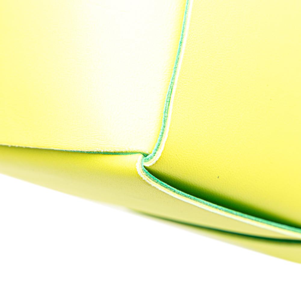 Bottega Veneta Yellow Neon Yellow Nappa Leather Leather Small Nappa Maxi Intrecciato Arco Tote Italy