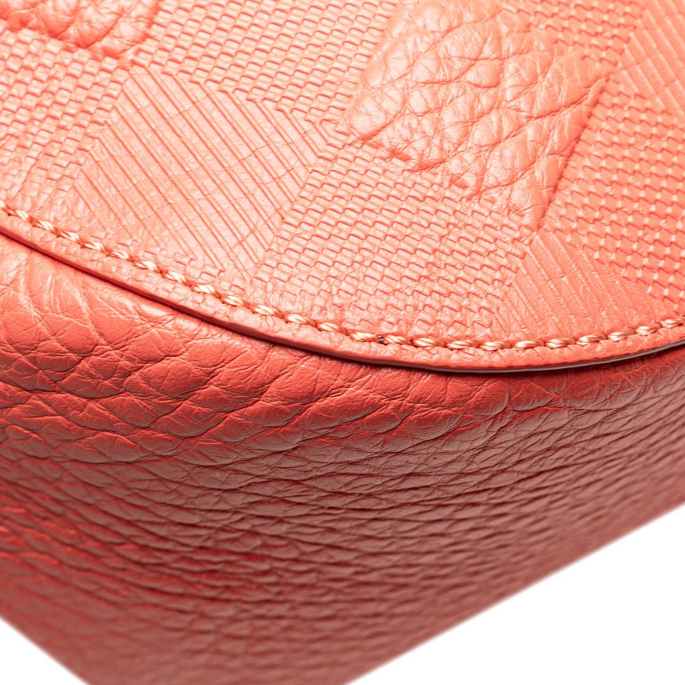Burberry B Burberry Pink Salmon Calf Leather Small Heritage Grain Check Embossed Orchard Bowling Bag Romania