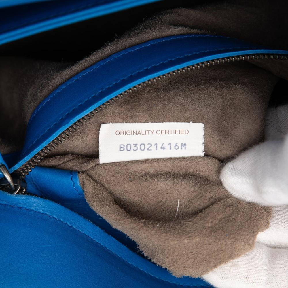 Bottega Veneta B Bottega Veneta Blue Nappa Leather Leather Medium Nappa Intrecciato Roma Tote Italy