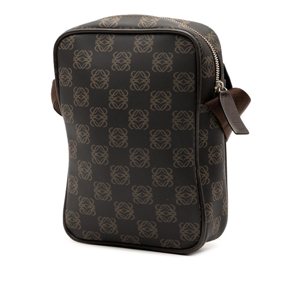 Loewe B LOEWE Brown Dark Brown Coated Canvas Fabric Anagram Crossbody Spain