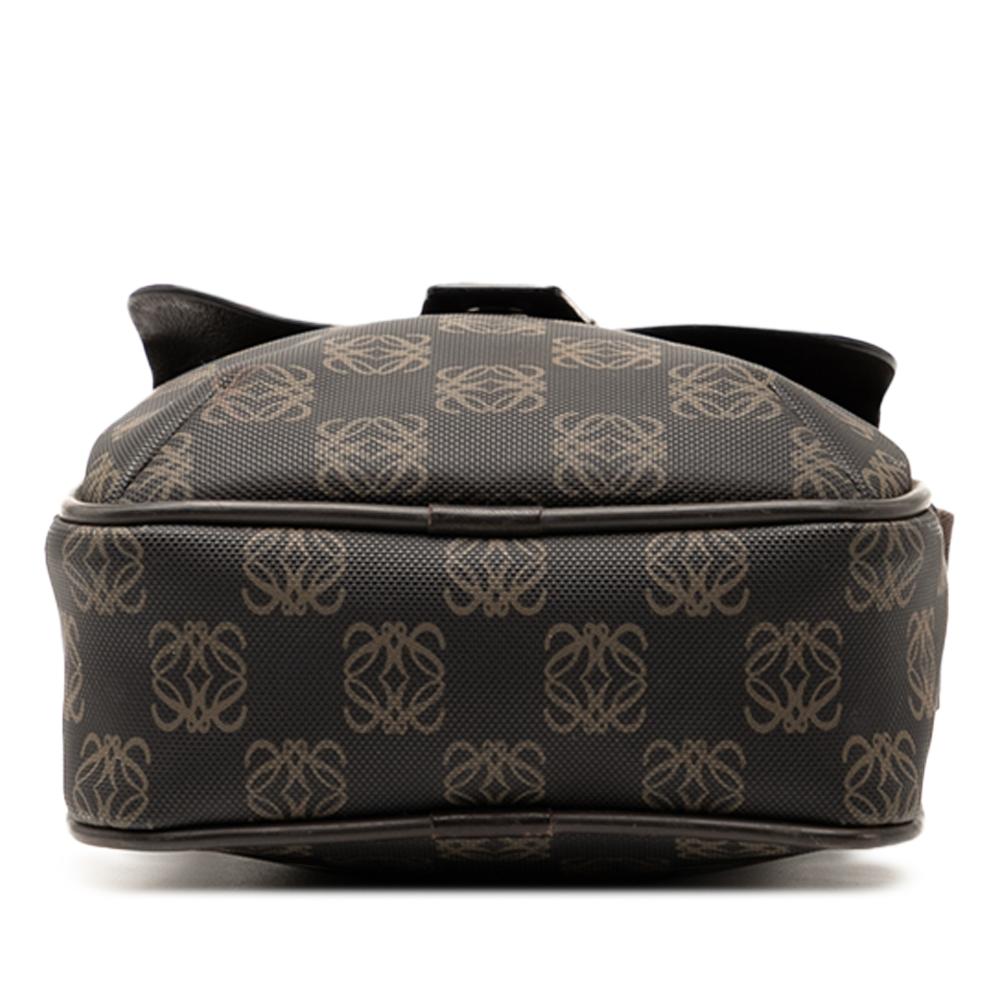 Loewe B LOEWE Brown Dark Brown Coated Canvas Fabric Anagram Crossbody Spain