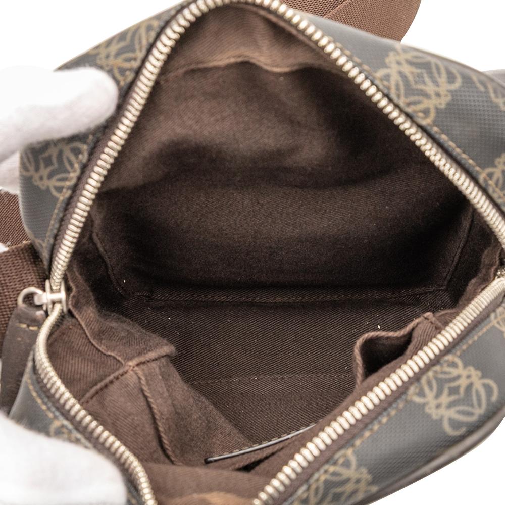 Loewe B LOEWE Brown Dark Brown Coated Canvas Fabric Anagram Crossbody Spain