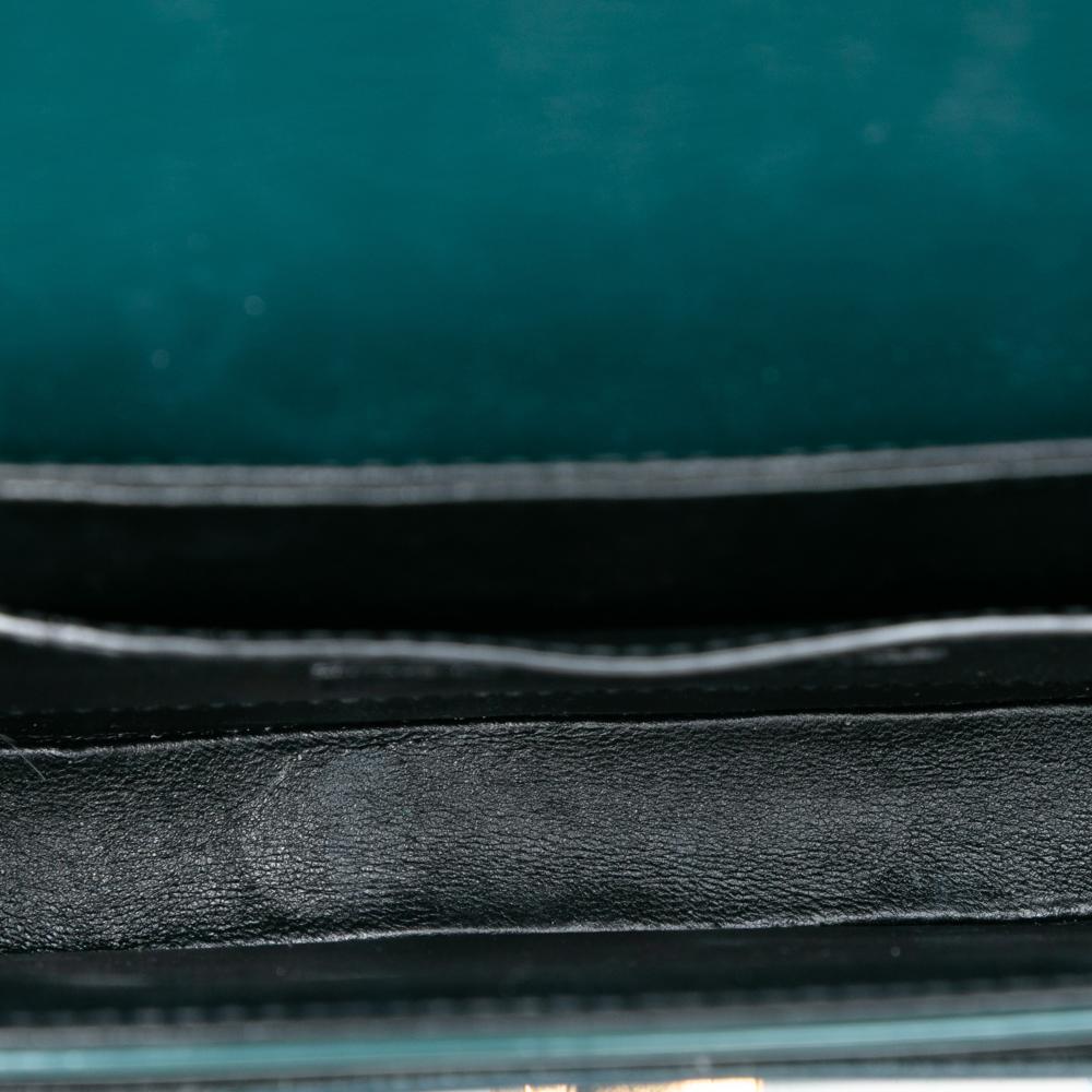 Saint Laurent AB Saint Laurent Green Dark Green Patent Leather Leather Small Patent Solferino Satchel In Box Italy