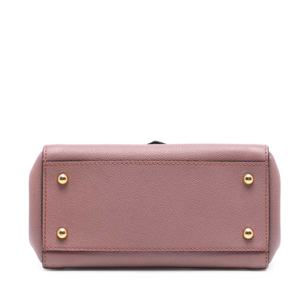 Burberry B Burberry Pink Calf Leather Small Grained Buckle Tote Italy