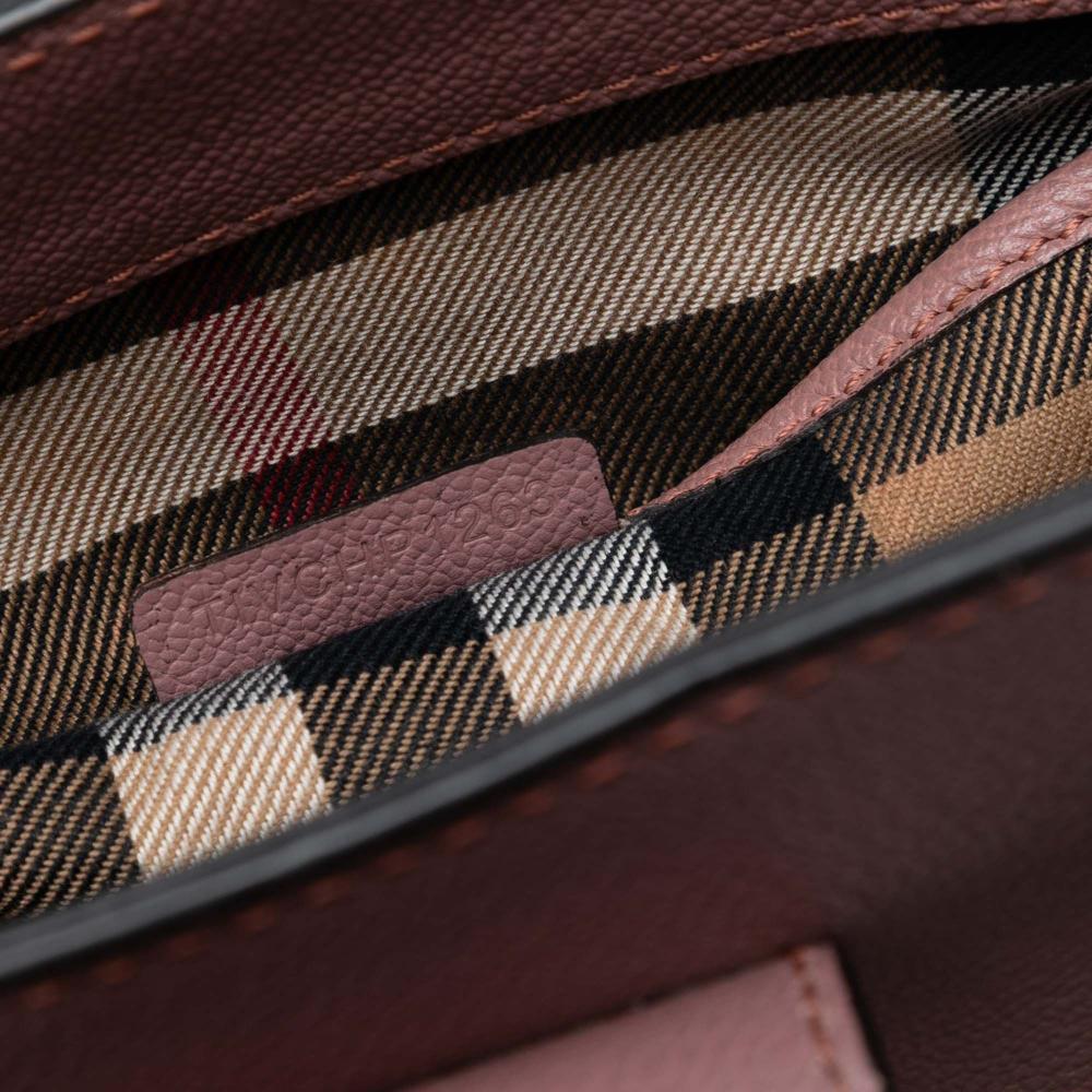 Burberry B Burberry Pink Calf Leather Small Grained Buckle Tote Italy