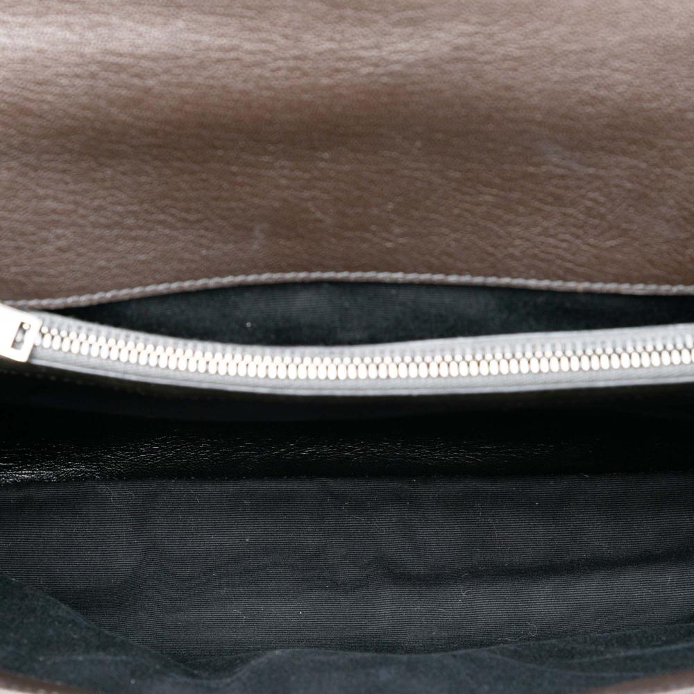 Saint Laurent Brown Large Chevron Sheepskin Monogram College Bag Italy