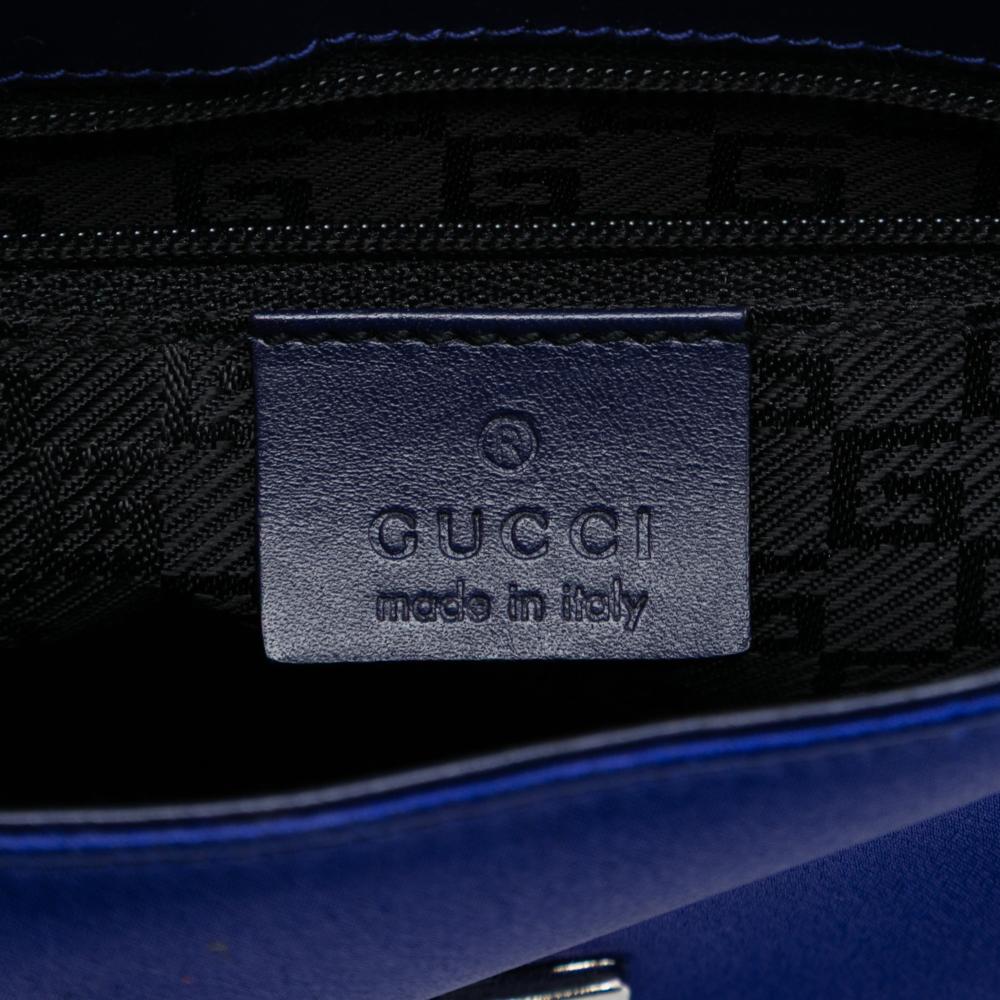 Gucci AB Gucci Blue Satin Fabric Chain Bag Italy