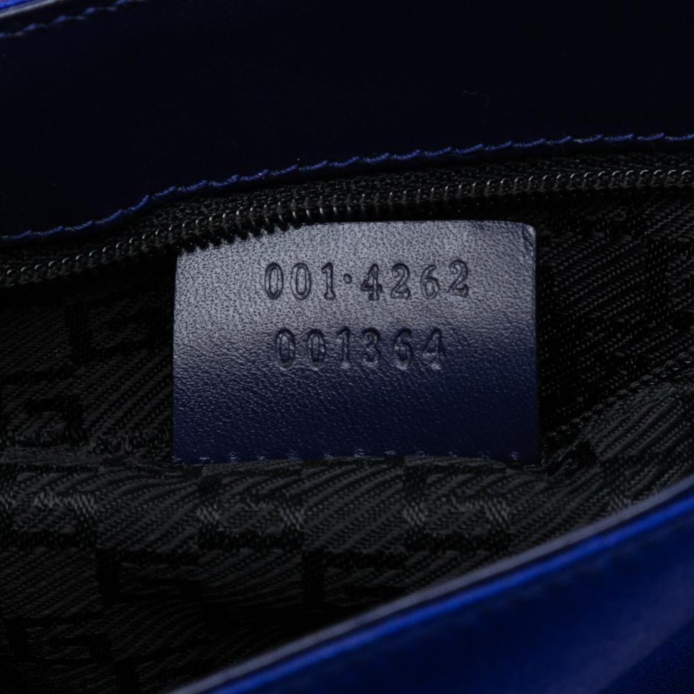 Gucci AB Gucci Blue Satin Fabric Chain Bag Italy