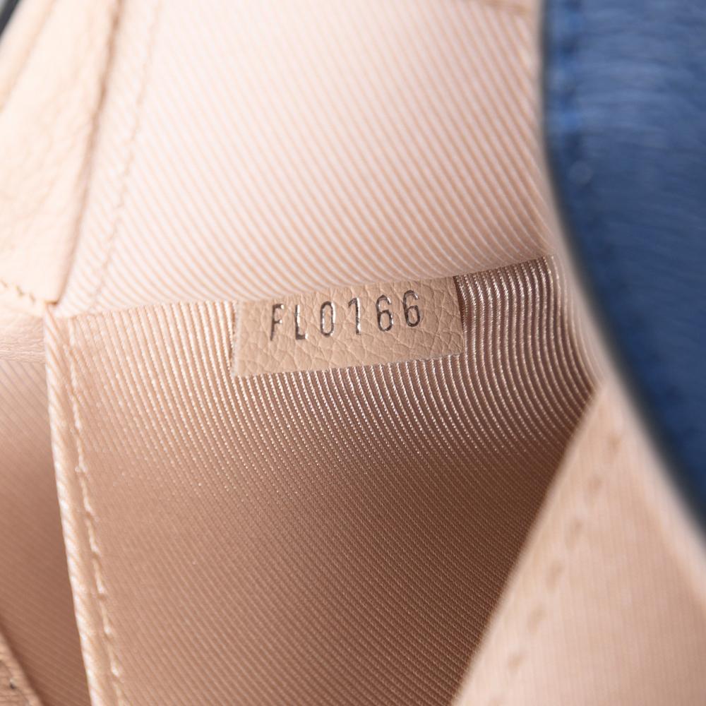 Louis Vuitton B Louis Vuitton Brown Beige with Blue Calf Leather Bicolor Lockme II France