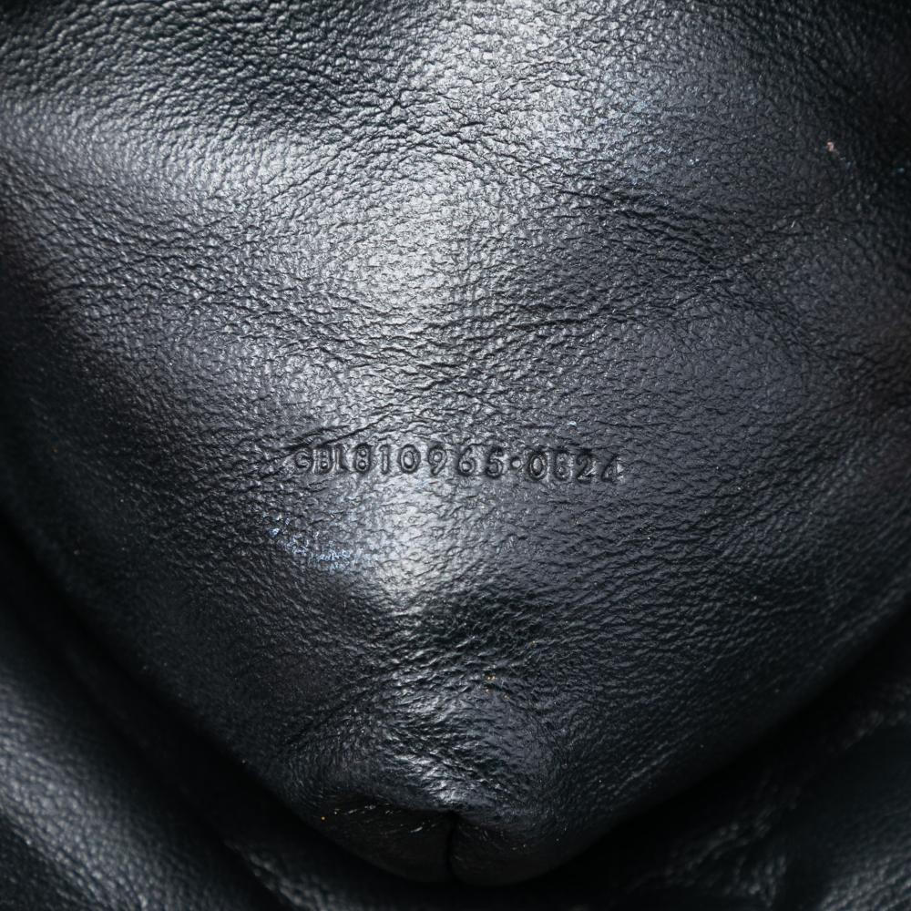 Saint Laurent AB Saint Laurent Black Lambskin Leather Leather Large Quilted Lambskin Sade Triangle Pouch Italy