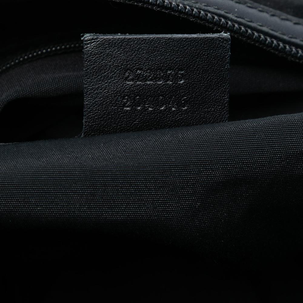 Gucci B Gucci Black Suede Leather Guccissima Trimmed Boston Bag Italy