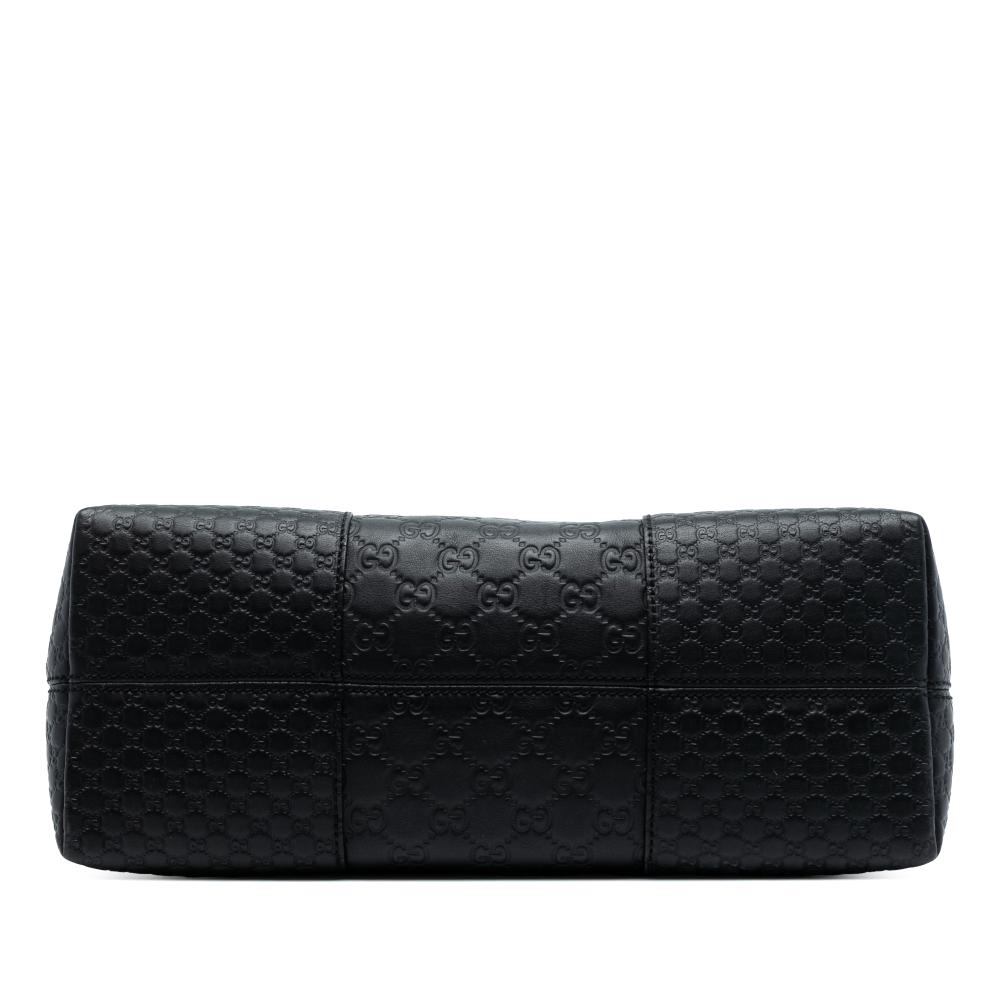 Gucci B Gucci Black Calf Leather Medium Guccissima Bree Dome Tote Italy