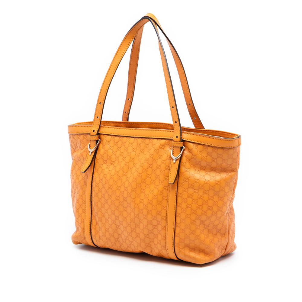Gucci B Gucci Orange Light Orange Calf Leather Microguccissima Nice Tote Italy