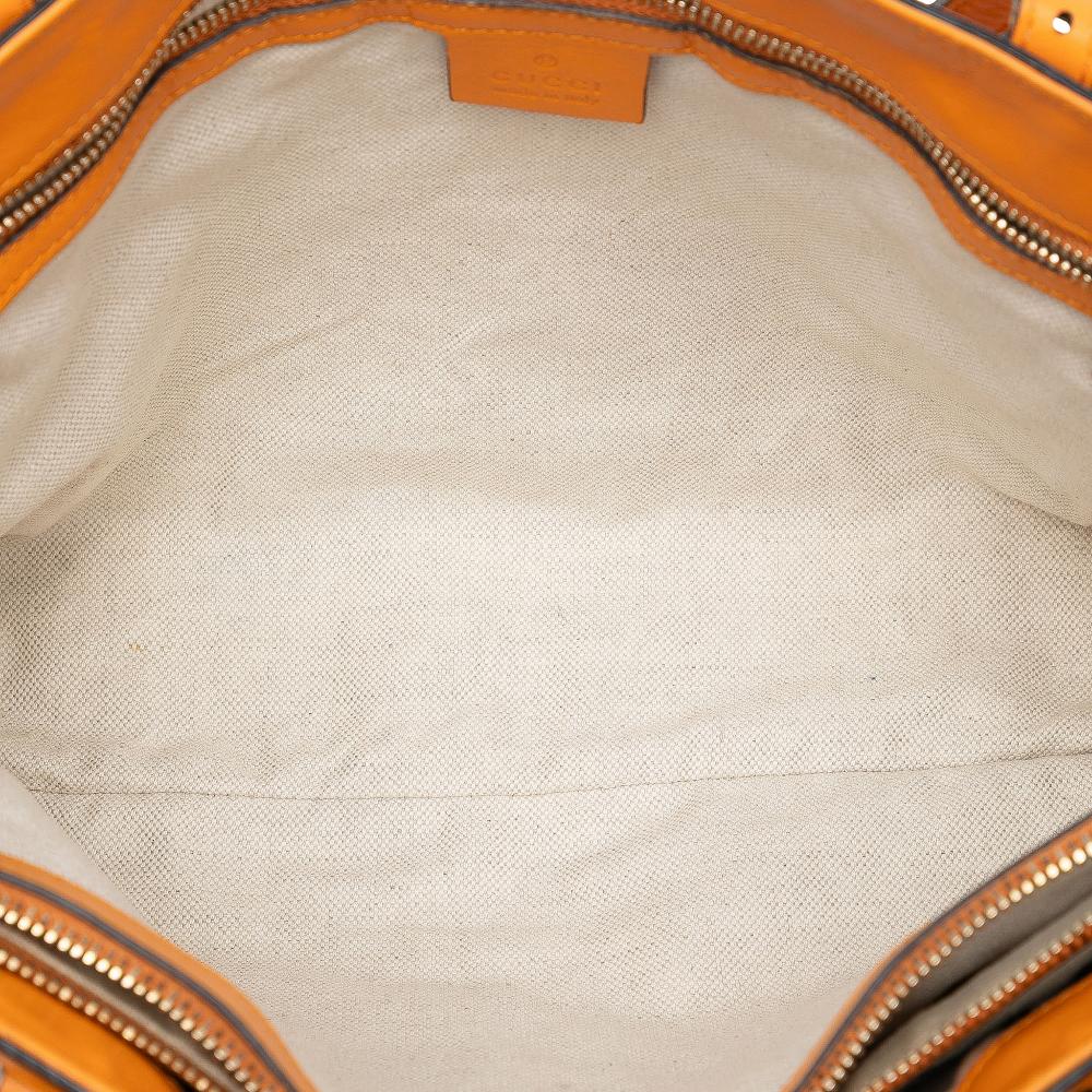 Gucci B Gucci Orange Light Orange Calf Leather Microguccissima Nice Tote Italy