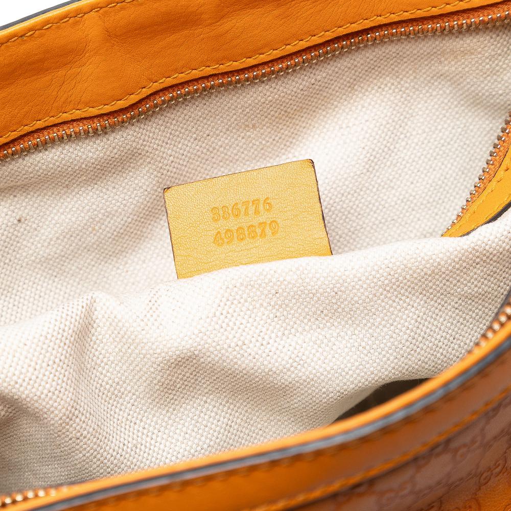 Gucci B Gucci Orange Light Orange Calf Leather Microguccissima Nice Tote Italy