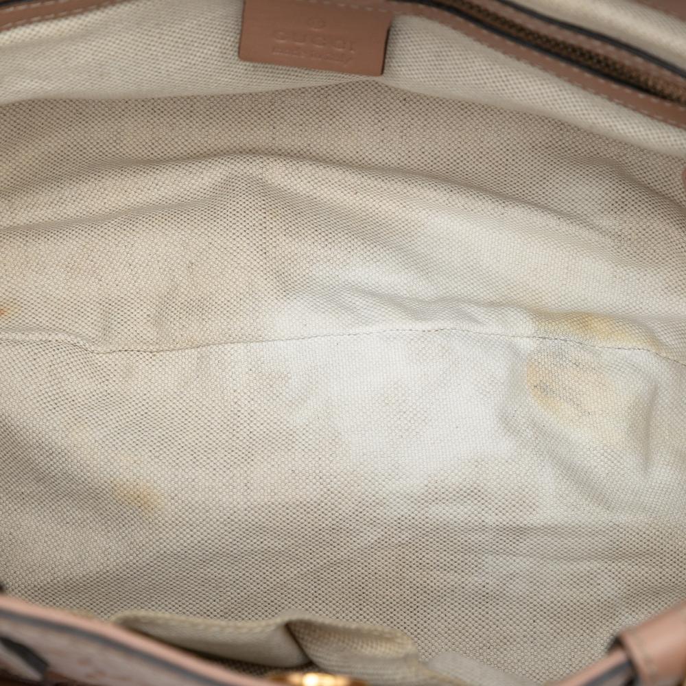 Gucci B Gucci Brown Nude Calf Leather Guccissima Scarlett Tote Italy