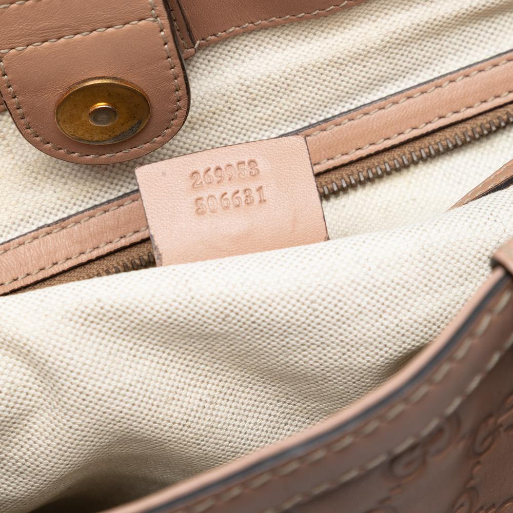 Gucci B Gucci Brown Nude Calf Leather Guccissima Scarlett Tote Italy