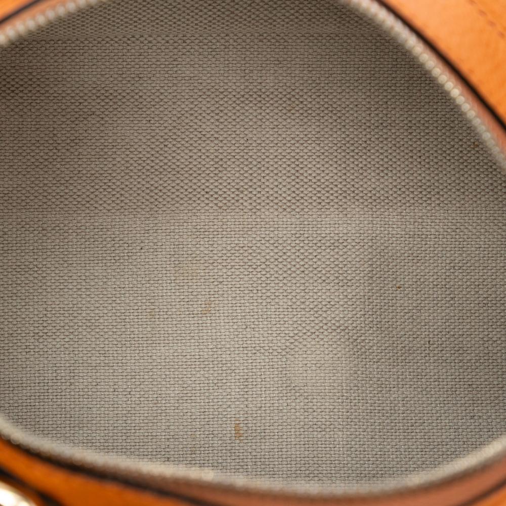 Gucci B Gucci Orange Calf Leather Medium Pebbled skin Soho Boston Bag Italy