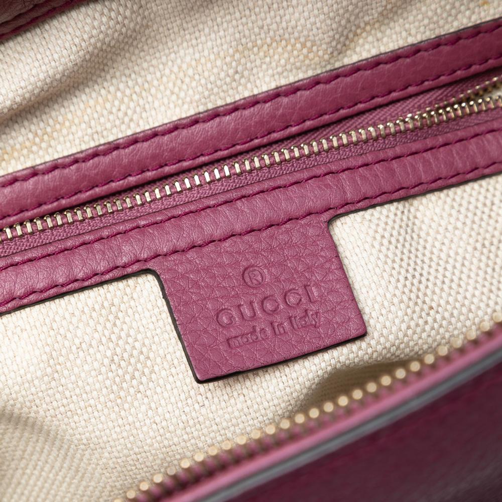 Gucci AB Gucci Pink Dark Pink Calf Leather Small Soho Cellarius Satchel Italy