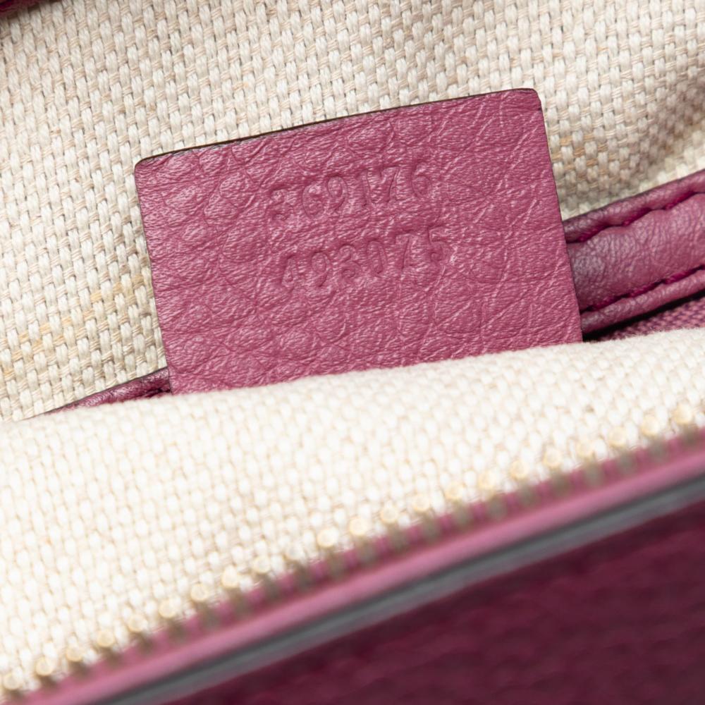 Gucci AB Gucci Pink Dark Pink Calf Leather Small Soho Cellarius Satchel Italy