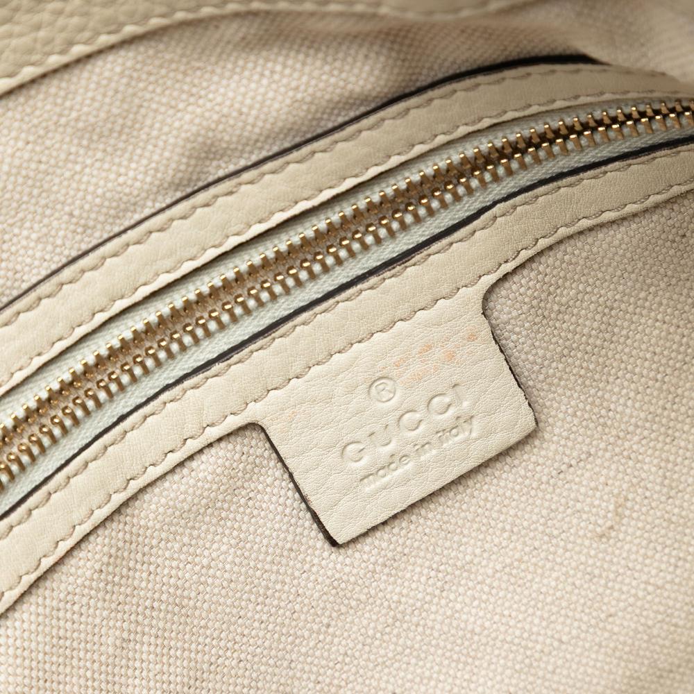 Gucci B Gucci Brown Beige Canvas Fabric Large GG Bella Satchel Italy