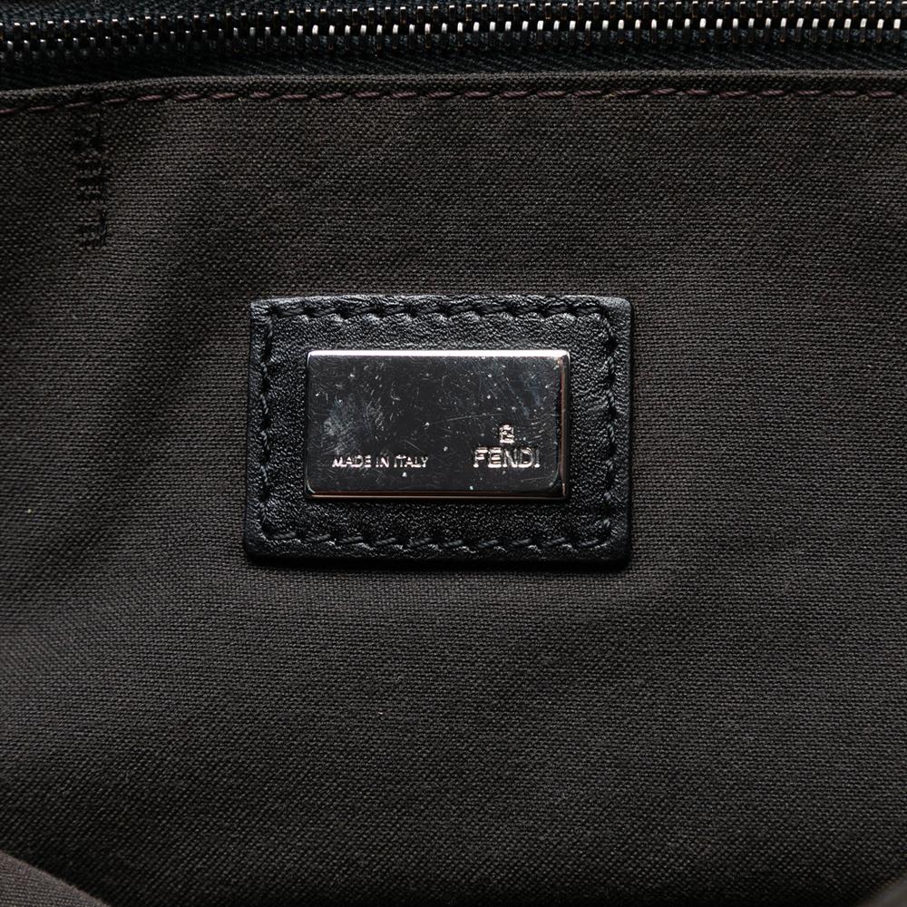 Fendi B Fendi Black Canvas Fabric Zucchino Handbag Italy