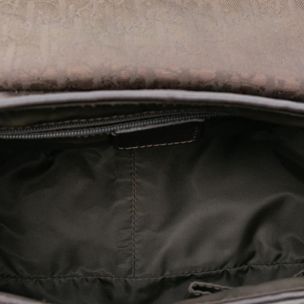 Christian Dior B Dior Green Olive Green Canvas Fabric Diorissimo Trotter and Leather Ethnic Flap Shoulder Bag Italy