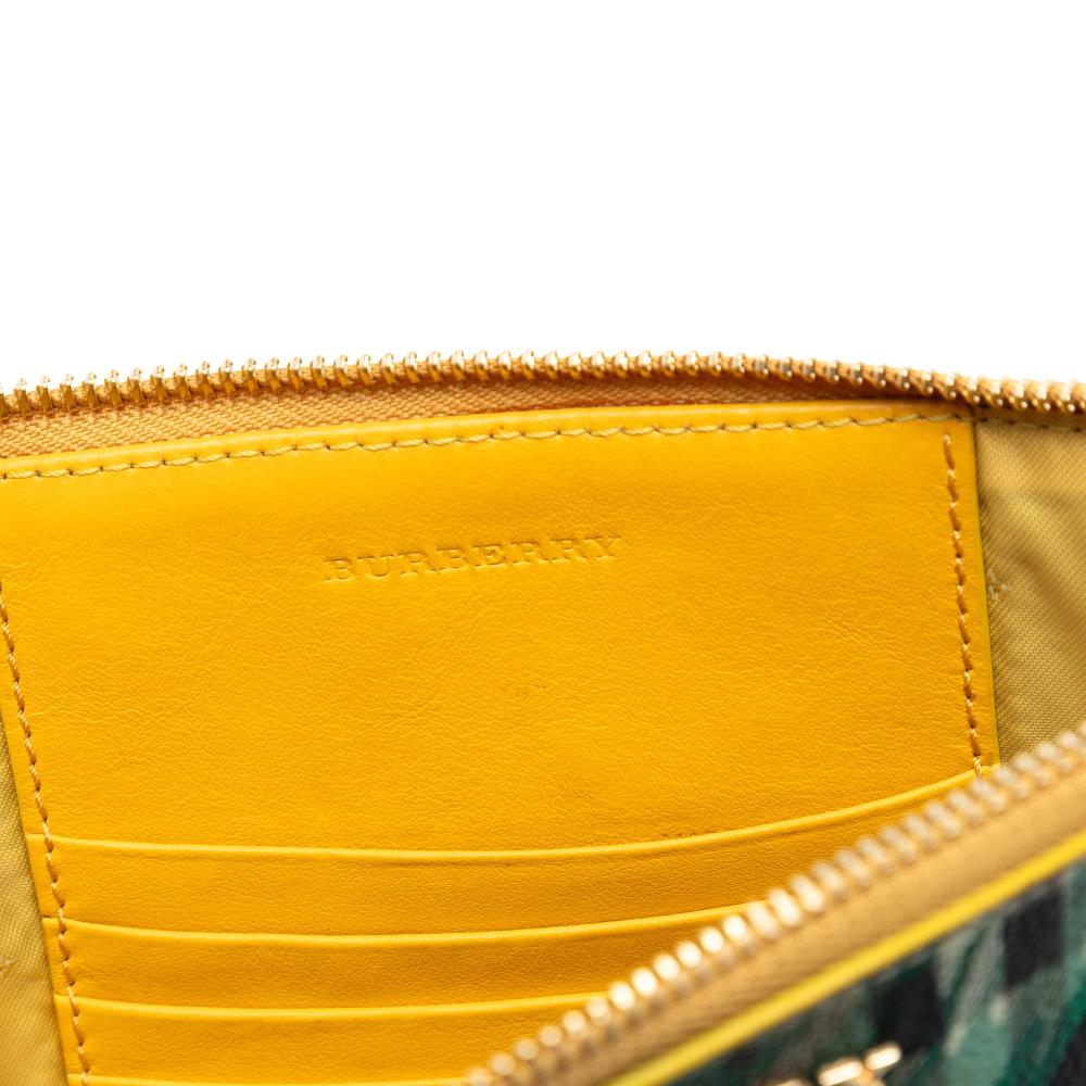 Burberry B Burberry Brown Beige Coated Canvas Fabric Haymarket Check Floral Print Crossbody Italy