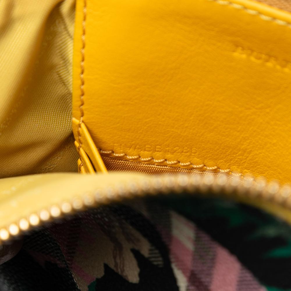 Burberry B Burberry Brown Beige Coated Canvas Fabric Haymarket Check Floral Print Crossbody Italy