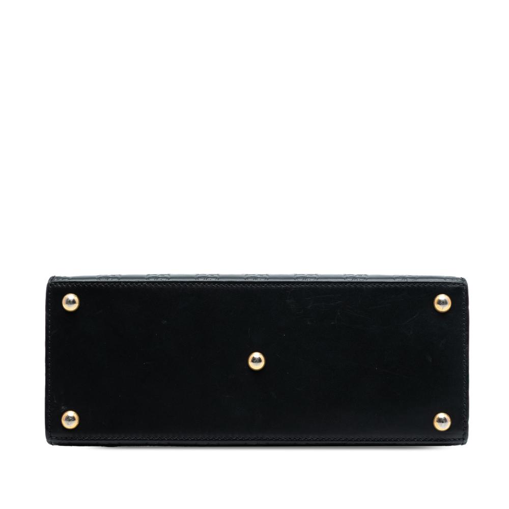 Gucci B Gucci Black Calf Leather Small Guccissima Padlock Satchel Italy