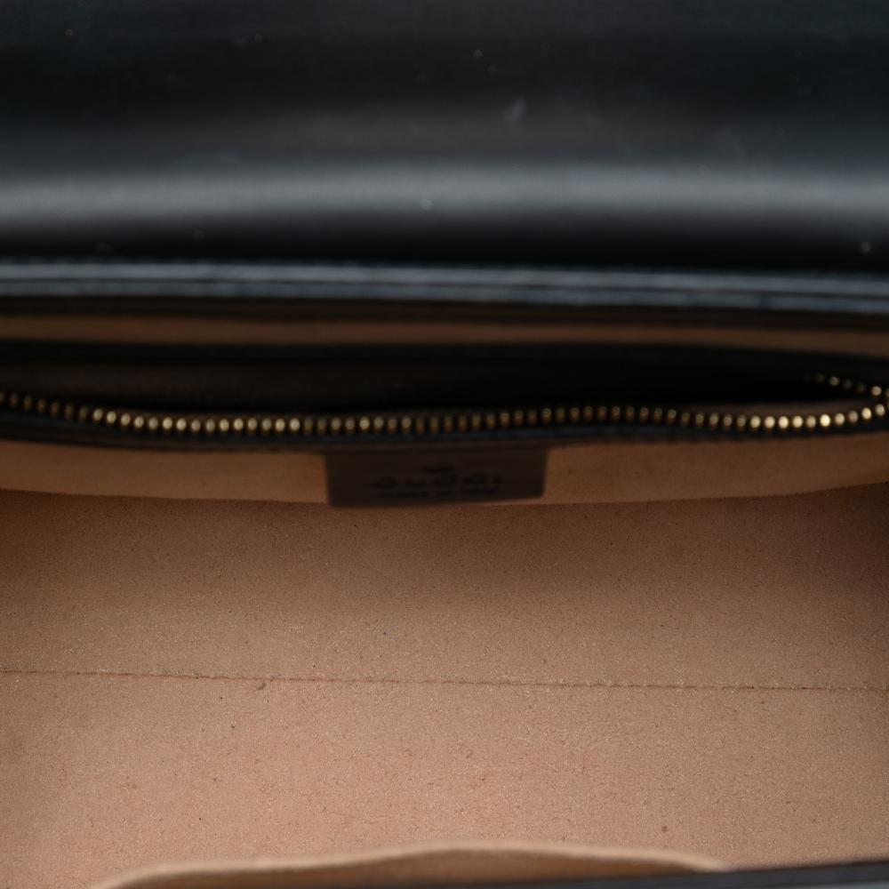 Gucci B Gucci Black Calf Leather Small Guccissima Padlock Satchel Italy