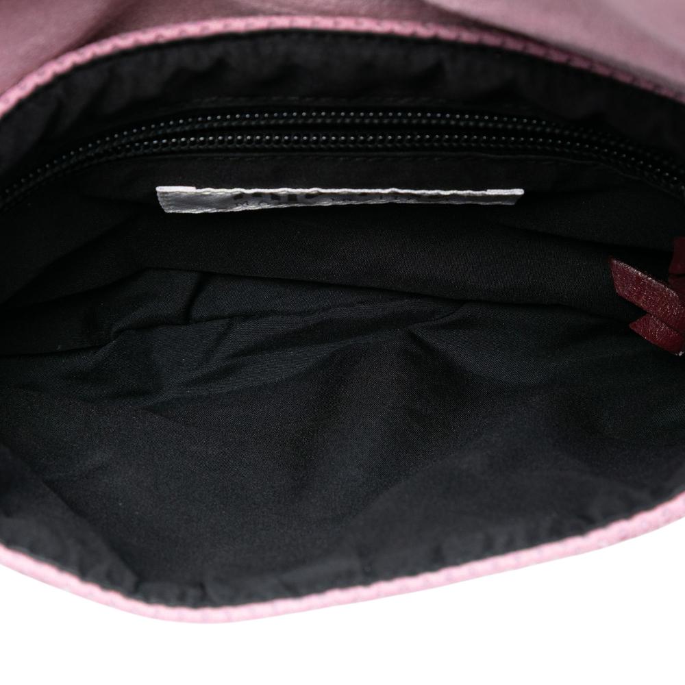 Miu Miu B Miu Miu Red Burgundy with Pink Mesh Fabric Leather Trimmed Handbag Italy