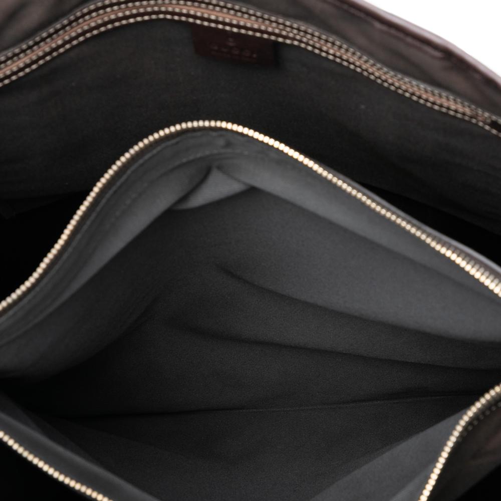 Gucci B Gucci Brown Beige Coated Canvas Fabric GG Supreme Joy Vertical Tote Italy