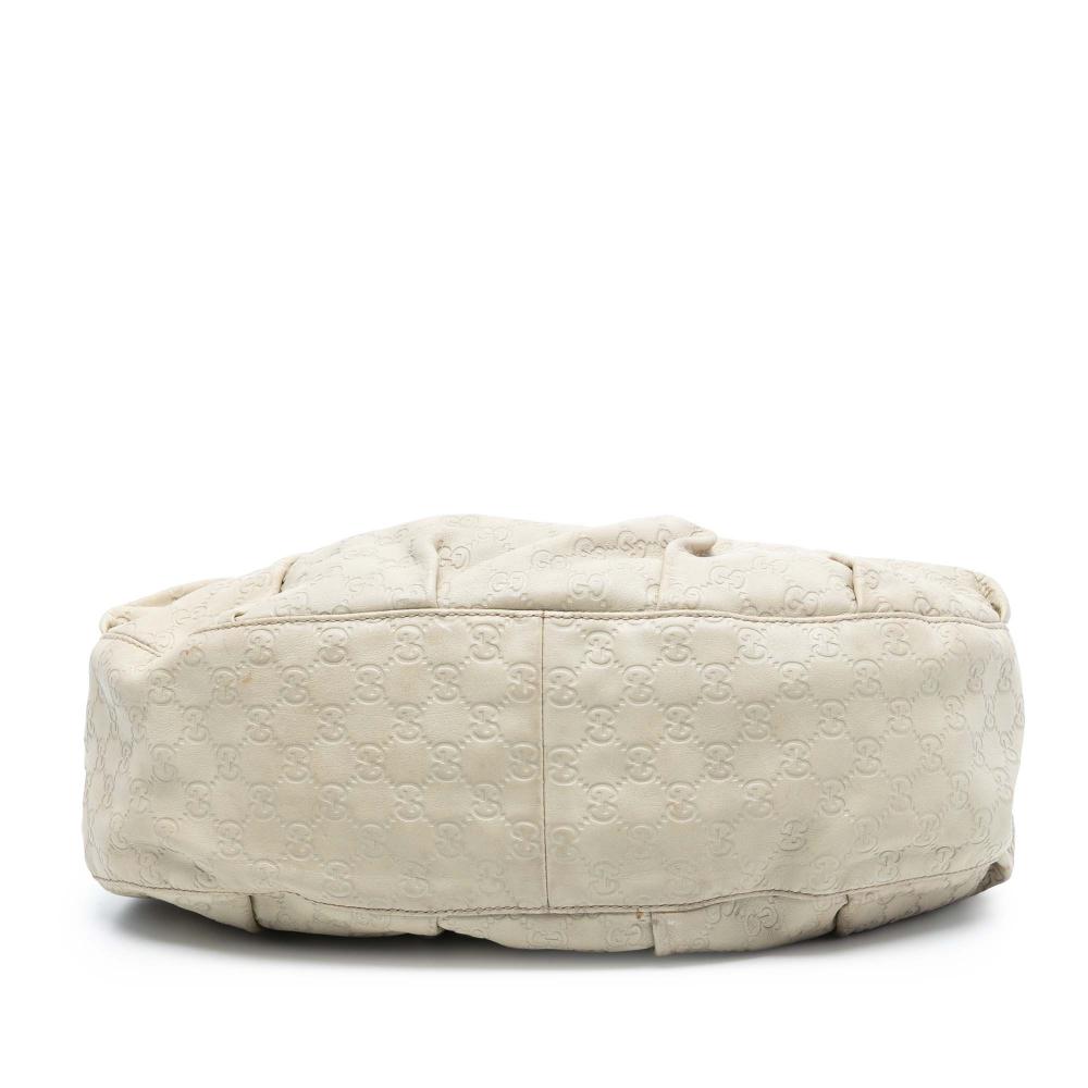 Gucci B Gucci White Calf Leather Guccissima Icon Bit Satchel Italy