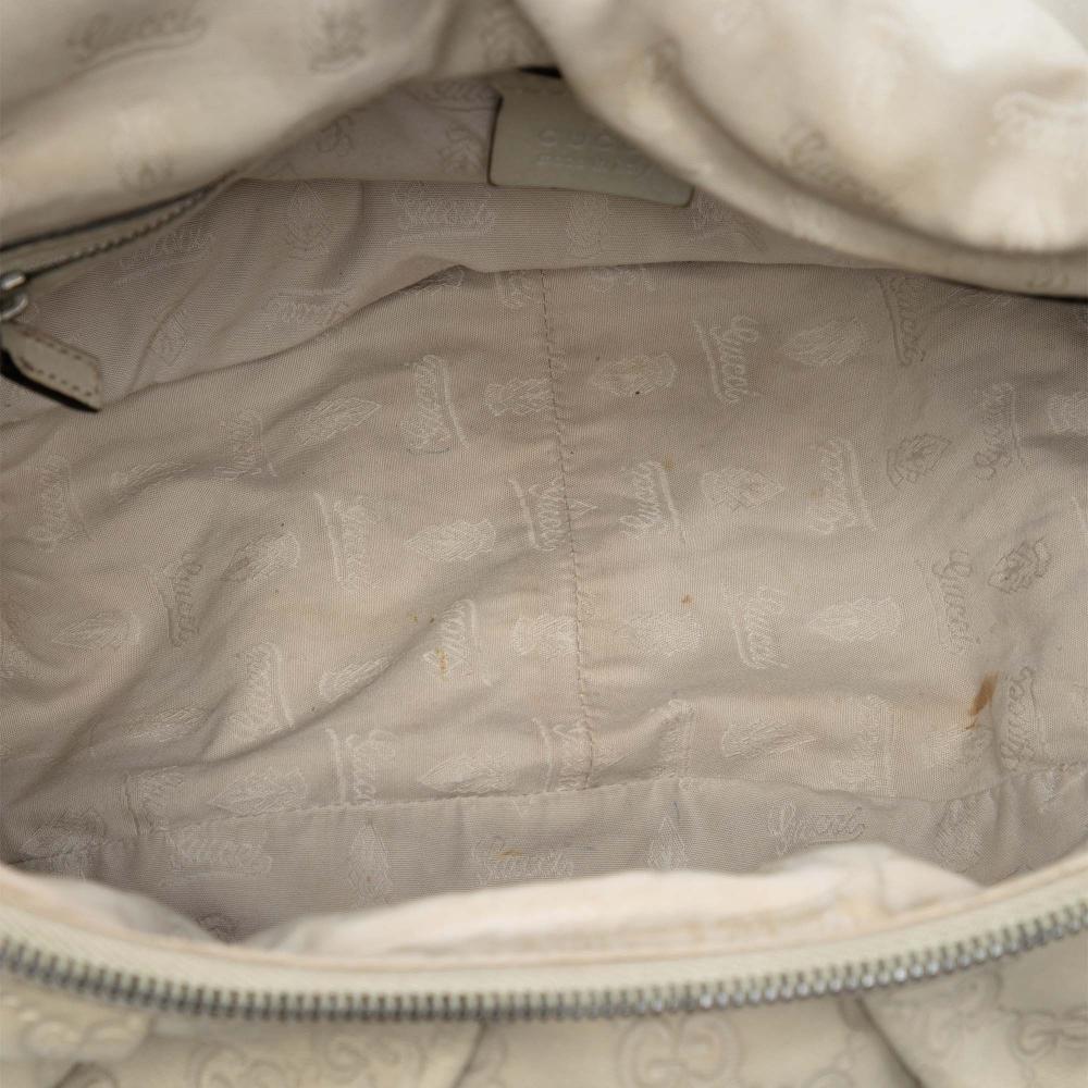 Gucci B Gucci White Calf Leather Guccissima Icon Bit Satchel Italy