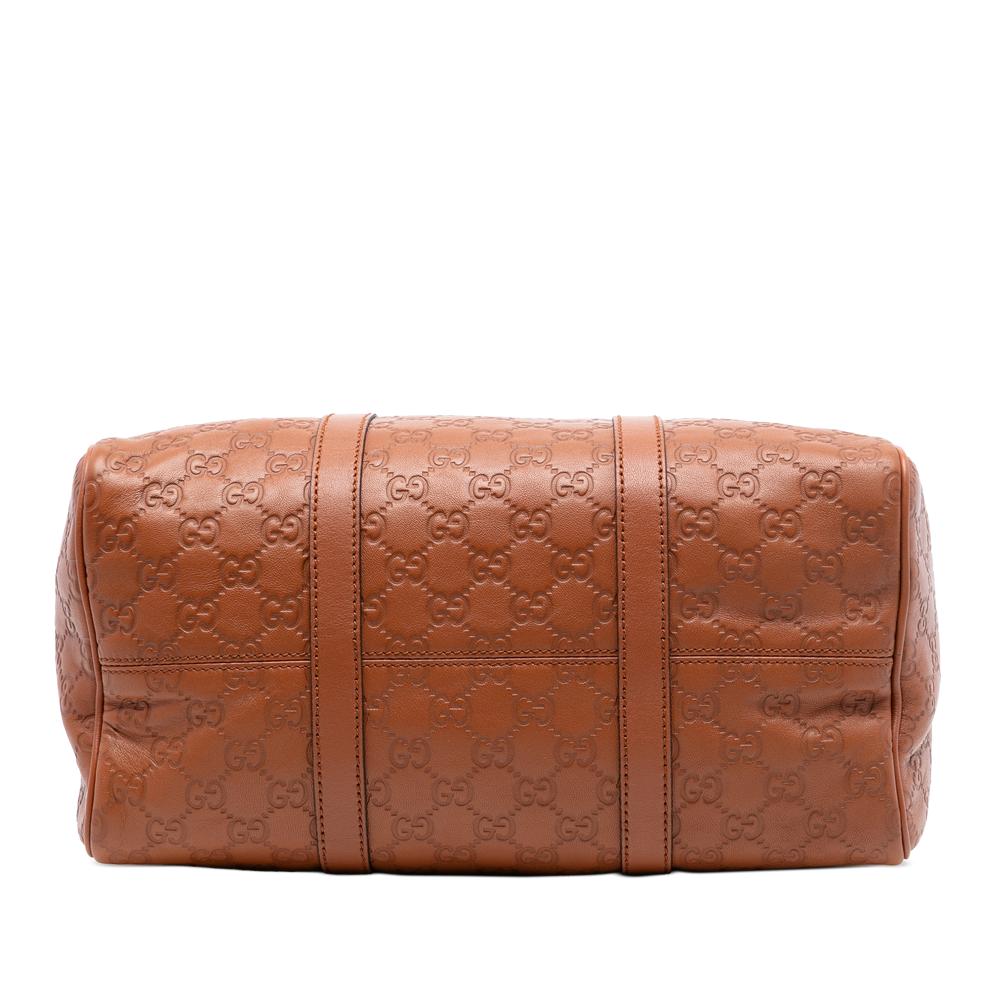 Gucci AB Gucci Brown Calf Leather Medium Guccissima Joy Boston Bag Italy