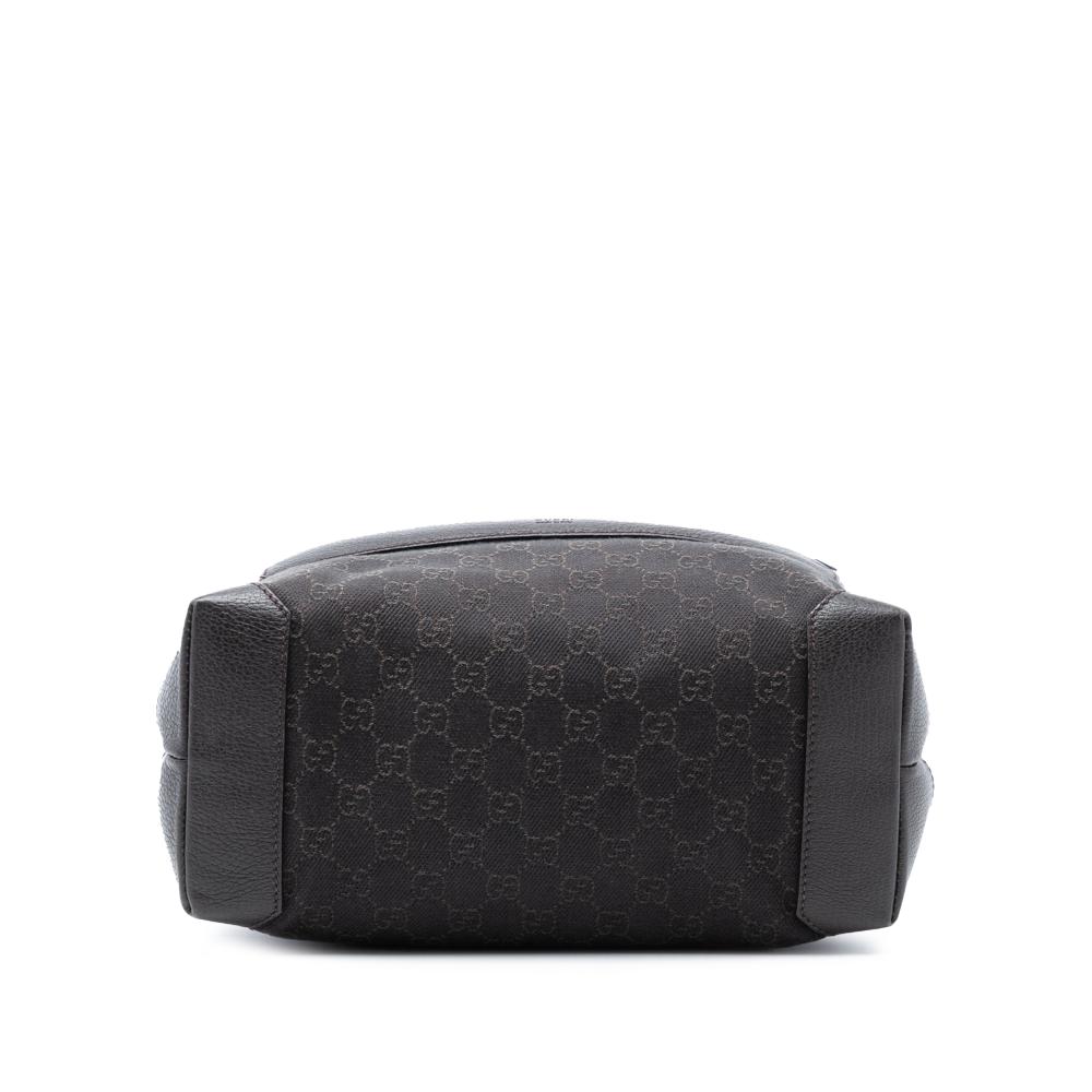 Gucci B Gucci Brown Dark Brown Denim Fabric GG Tote Italy