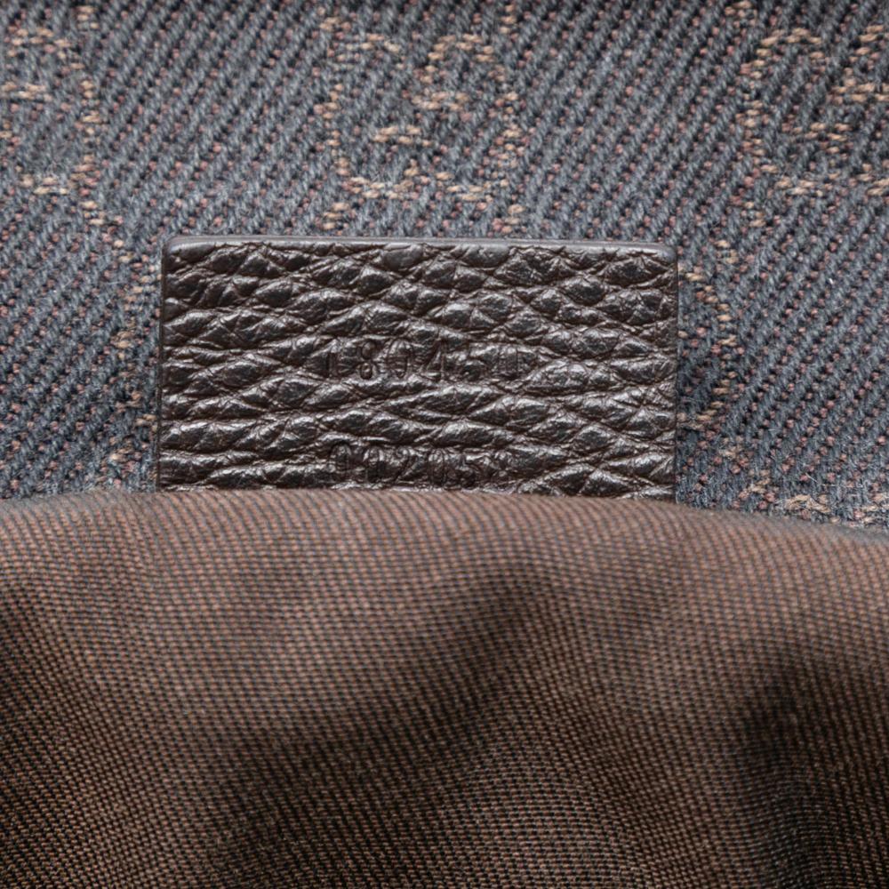 Gucci B Gucci Brown Dark Brown Denim Fabric GG Tote Italy